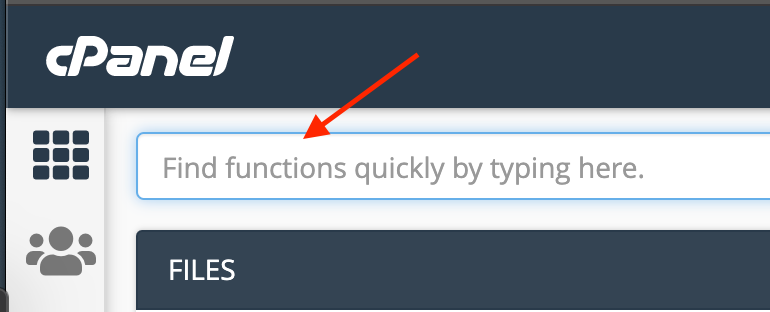 cPanel find functions